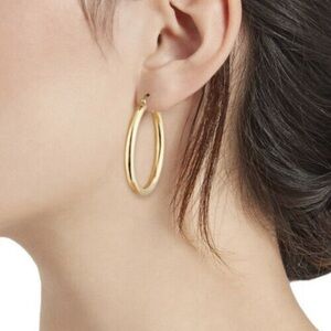 MIA FIORE 18K Gold Plated Sterling Silver Hoops Earrings 1.24” NWT $78